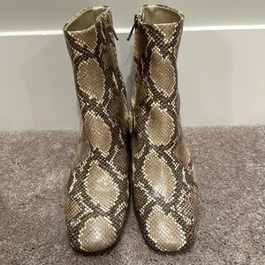 Sam Edelman leather, snakeskin print Codie booties, worn once!